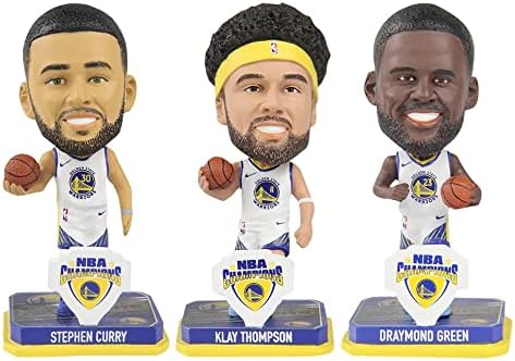 Stephen Curry , Klay Thompson ve Draymond Green Golden State Warriors 2022 NBA Şampiyonları Mini Büyük Kafa 3'lü Paket Bobblehead NBA