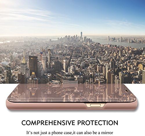 Samsung Galaxy Not 9 ile uyumlu Kılıf Kapak deri kılıf Temizle S-Görünüm Ayna Darbeye Kapak Kickstand ile Anti-Scratch Koruyucu Telefon