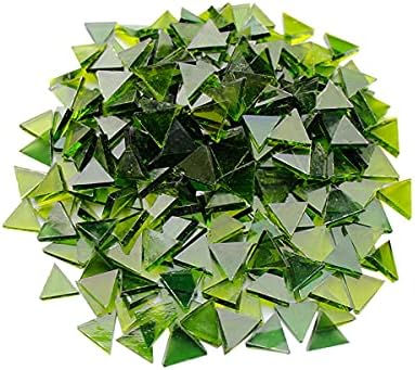 DuoYo Karışık Yeşil Üçgen Mozaik Fayans Mozaik Cam Parçaları Ev Dekorasyon veya DIY El Sanatları için