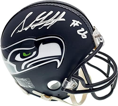 Shaquill Griffin İmzalı Seattle Seahawks Mini Kask Gümüş MCS Holo Stok 134387-İmzalı NFL Mini Kasklar