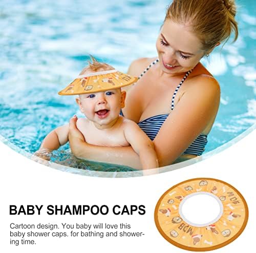 Kisangel Çocuklar güneş şapkası Bebek Duş Başlığı Banyo Kap Şampuan Banyo Koruma Şapka Karikatür Desen Ayarlanabilir vizör kapağı için
