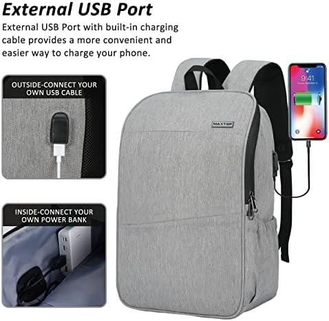 USB Şarj Portu ile MAXTOP Derin Depolama Dizüstü Sırt Çantası [Suya Dayanıklı] Kolej Bilgisayar Bookbag 16 İnç Dizüstü Uyar