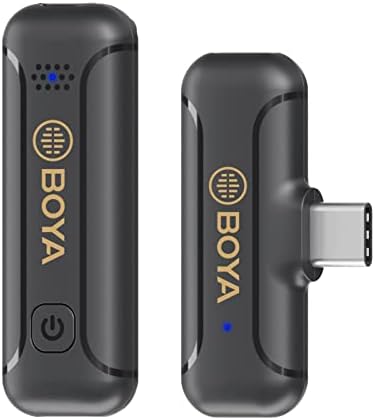 BOYA ile Kablosuz Yaka Mikrofonu, 2.4 GHz Tak Oyna Yaka Klip USB-C Mic, Çok Yönlü Kondenser Mini Mikrofon akıllı telefon Tablet Dizüstü