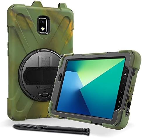 Blllue samsung kılıfı Galaxy Tab Aktif 2 8.0 İnç SM-T390 / SM-T395, 360 Derece Döner Kickstand El Omuz Askısı Darbeye Dayanıklı Koruyucu