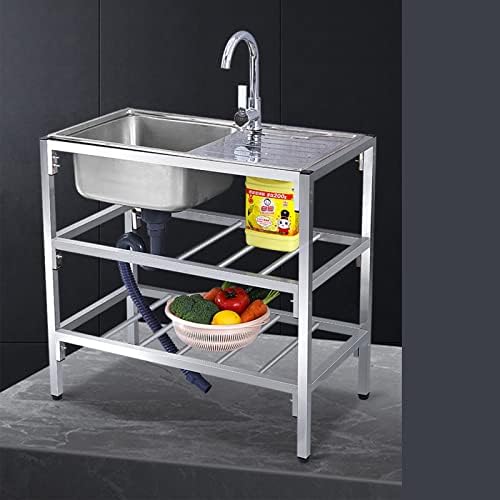 Paslanmaz lavabo, paslanmaz çelik ticari ev mutfak lavabosu, Lavabo lavabo tezgahı ile entegre tek yuvalı mutfak tezgahı Mutfaklar,