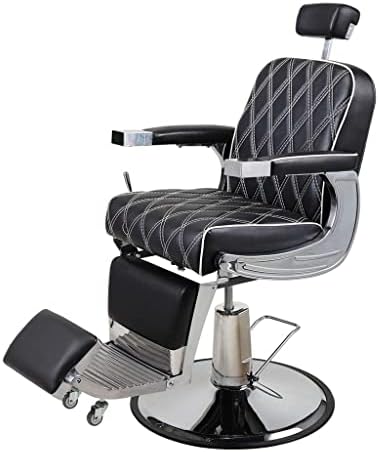 ZLXDP Uzanmış berber koltuğu Hidrolik salon sandalyesi Ayarlanabilir Kafalık ve Ağır Hizmet Tipi Saç Kesme için