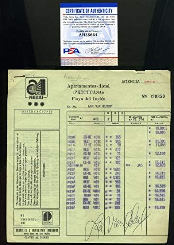 Lee Van Cleef PSA DNA Sertifikası İmzalandı 1974 Otel Faturası İmzası