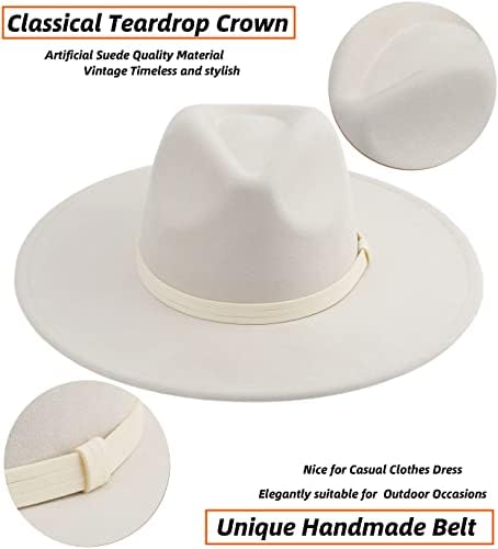 Pro Celia Büyük Geniş fötr şapka Şapka Kadınlar için Büyük Keçe Panama Rancher Şapka