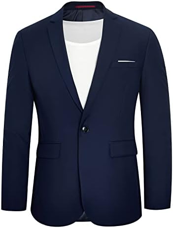 Erkek Casual Blazer Ceket bir düğme Slim Fit Spor mont şık takım Elbise ceket