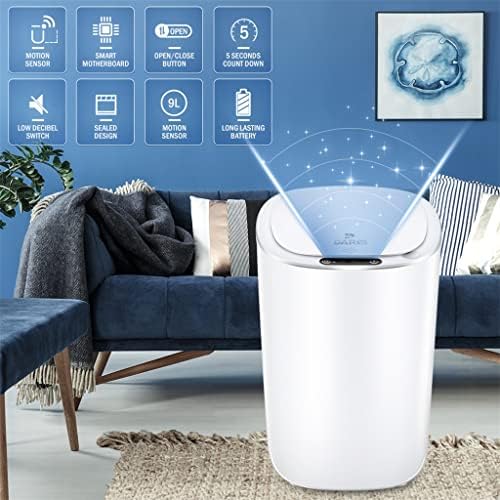ZYSWP sensörlü çöp kovası Can Elektronik Otomatik Ev Banyo Tuvalet Yatak Odası Oturma Odası Su Geçirmez Dar Dikiş Sensörü Kutusu (Renk: