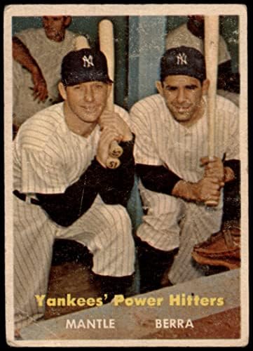 1957 Topps 407 Yankees'in Güç Vurucuları Mickey Mantle / Yogi Berra New York Yankees (Beyzbol Kartı) İYİ Yankees