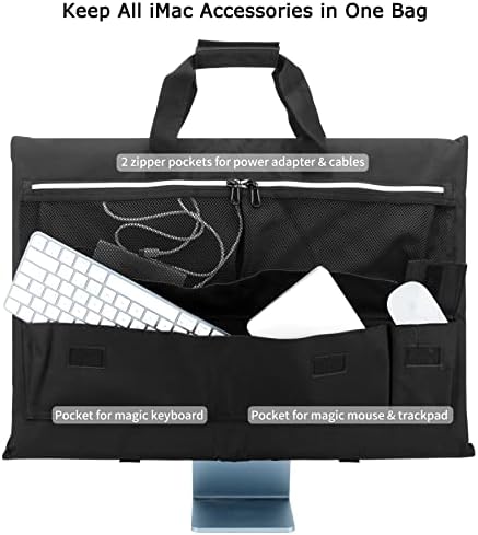 KİSLANE Seyahat Taşıma Çantası için 24 iMac Masaüstü Bilgisayar, koruyucu saklama çantası için iMac Monitör toz Kapağı ile Taşıma Kolu