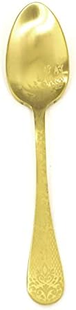 Mepra AZB1095CB1139 Kazablanka Buz Oro Gurme Kaşık, [24'lü Paket], 18,11 cm, Fırçalanmış Altın Kaplama, Bulaşık Makinesinde Yıkanabilir