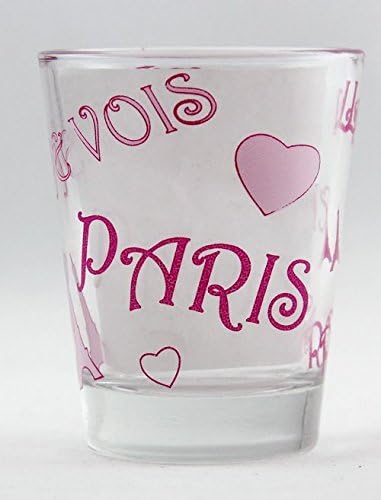 Paris Eyfel Kulesi ve Kalpler Kolajı Shot Glass