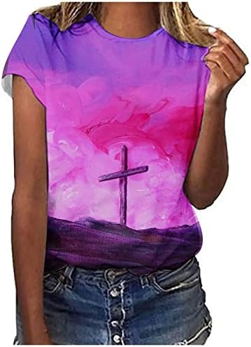 Üst Gömlek Bayanlar için Yaz Sonbahar Giysileri Kısa Kollu Crewneck Pamuk Grafik Victoria Bluz PO PO