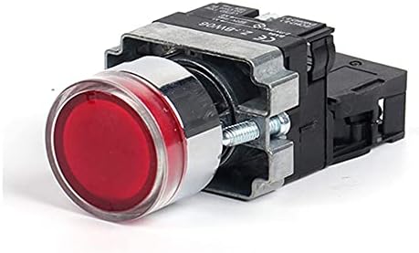 TWRQA 22mm anlık XB2-BW3361 yuvarlak basmalı düğme anahtarı ile LED / Neon ışık 1NO 24V / AC220V / AC380V (Renk: Yeşil No, Boyut: 12V)