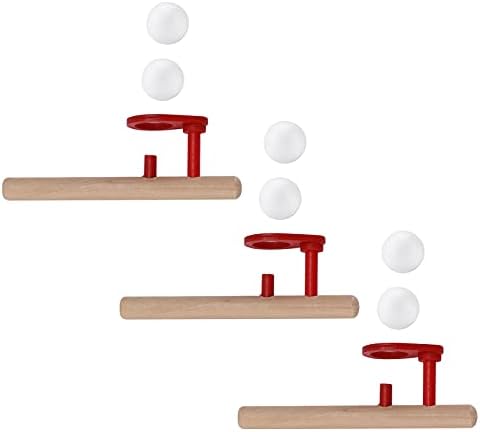 Pssopp 3 Adet Yüzen Darbe Boru Topları Yüzen Top Oyunu Klasik Ahşap Oyunları Eğitici Ahşap Üfleme Oyuncak