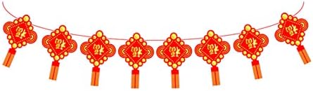 Çin Yeni Yılı Afiş Fu Harfler Kırmızı Kağıt Fener Kolye Flama Çekme Bayrağı Süsler Bahar Festivali Ev Dekor için Yeni Yıl Flamalar