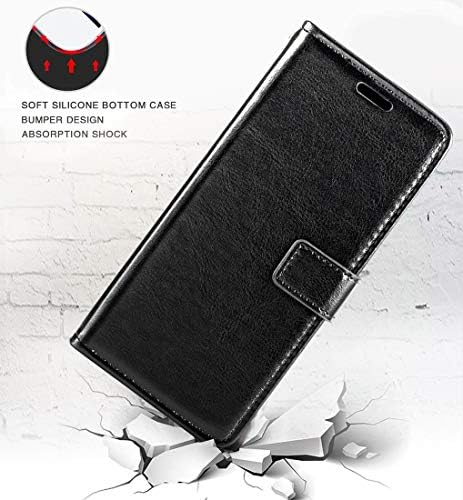 Shantime Ulefone Zırh 7 Cüzdan Kılıf, Premium PU Deri Manyetik Flip Case Kapak kart tutucu ve Kickstand ile Ulefone Zırh 7E Siyah