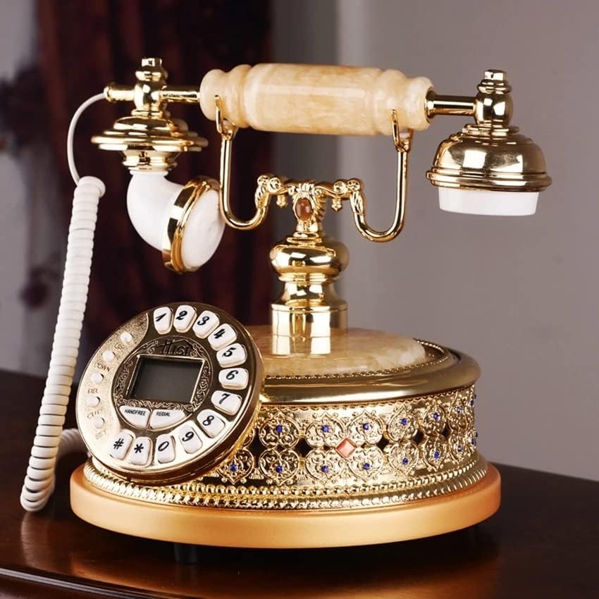 SDFGH Antika Sabit Telefon Ev Telefonu Rhinestones, DTMF / FSK Arayan KİMLİĞİ, 16 Zil Sesleri, Ayarlanabilir LCD Parlaklık