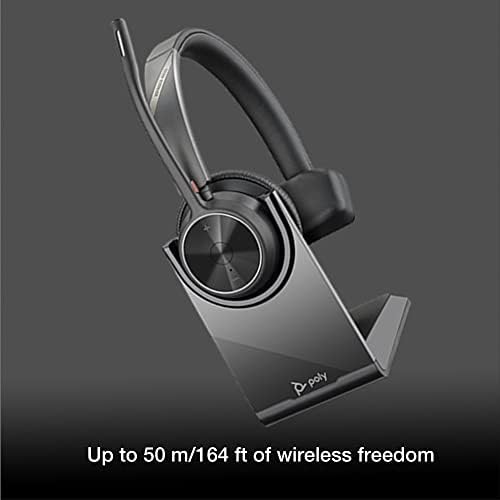 Global Teck Worldwide Poly Voyager 4310 UC Kablosuz Bluetooth Mono Kulaklık (USB-A) Şarj Standlı-Masaüstü Telefon, PC/Mac için GTW