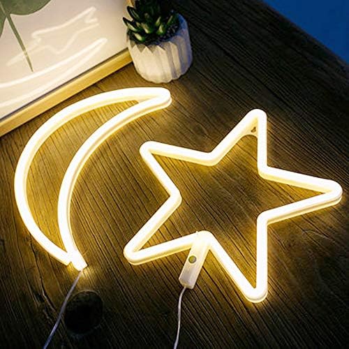 Yıldız Neon lambalı tabelalar Sıcak Beyaz Neon Duvar ışık Burcu sanat dekoru Ev Çocuklar için Yatak Odası Doğum Günü Partisi, USB veya