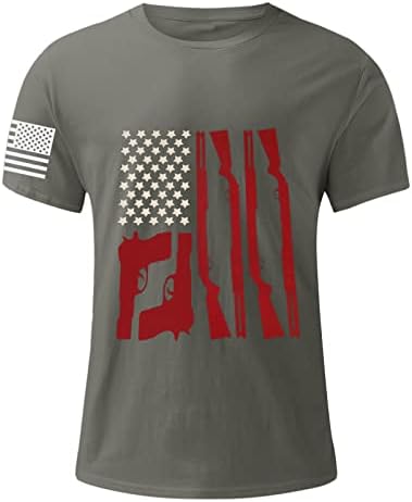 MIASHUI Atletik Uzun Kollu Gömlek Erkekler Erkek Bağımsızlık Günü Bayrağı Rahat Yumuşak ve Rahat Küçük Baskılı Gömlek erkekler için