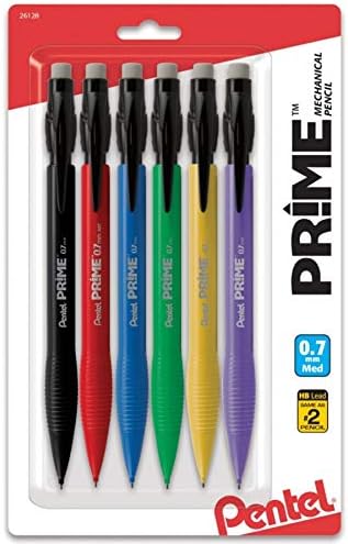 Pentel Prime Mekanik Kurşun Kalem 0.7 Mm Çeşitli Varil Renkleri 6'lı Paket (AX7BP6M)