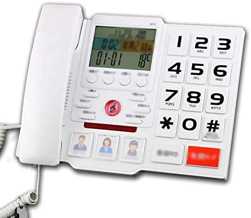 WODMB Telefon Sabit,Vintage Sabit Telefon Genişletilebilir Kablolu Sabit Düz Telefon Ev Dekorasyon için Renk, Beyaz Ev Dekorasyon