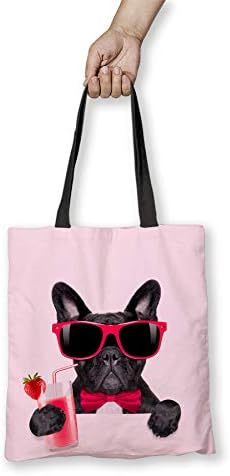 Fransız Bulldog Frenchie Akıllı Hediyeler için Köpek Severler Sahipleri-Yeniden Kullanılabilir Alışveriş kol çantası Çanta Köpekler-Beyaz