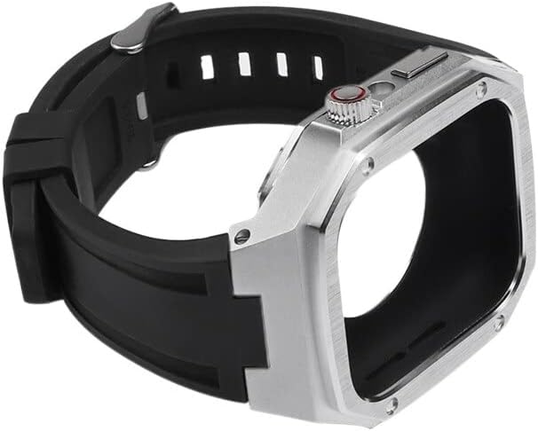 HOUCY Renkli Silikon Kayış Metal Kasa Apple Watch iWatch için SE 8 7 6 5 4 40mm 41mm 44mm 45mm Erkekler Değiştirin Bant Modifikasyonu