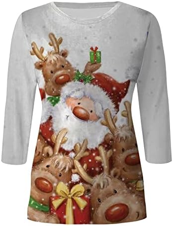 Anne Tişörtü Crewneck Merry Christmas Uzun Kollu Gömlek Kızlar için Rahat Kış Giysileri Kadınlar için