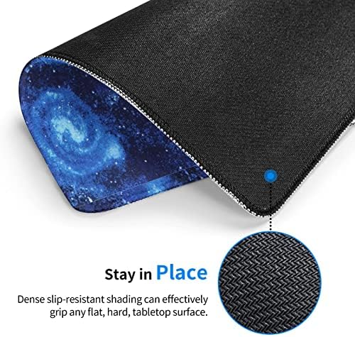 Mavi Evren Uzay Galaxy Mouse Pad Dikişli Kenarları ve Kaymaz Kauçuk Taban Dizüstü Bilgisayarlar için Oyun Ofis veya Ev