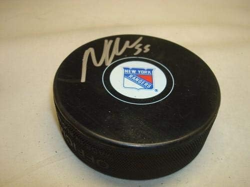 Nick Holden İmzalı New York Rangers Hokey Diski İmzalı 1B İmzalı NHL Diskleri