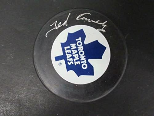 Ted Kennedy Resmi Maple Leafs Puck İmzalı Otomatik PSA/DNA AK23469 İmzalı NHL Diskleri İmzaladı