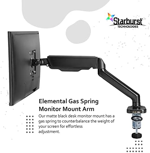 Starburst Technologies Flexion Black Serisi Yüksekliği Ayarlanabilir Monitör Standı, 32ye kadar Standart veya Kavisli Geniş Ekranlı