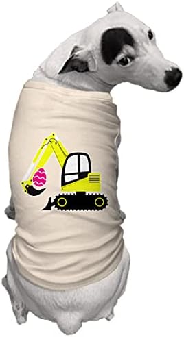 Paskalya Yumurtalı Ekskavatör-İnşaat Köpeği Gömleği (Koyu Gri, 2X-Büyük)