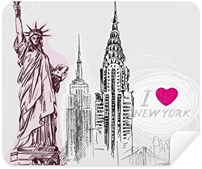 Seviyorum New York Amerika Ülke Şehir Temizlik Bezi Ekran Temizleyici 2 adet Süet Kumaş