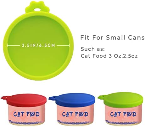 Yobbai 3 Paket kedi Maması Kutuları Kapakları, Gıda Güvenli BPA Ücretsiz ve Bulaşık Makinesinde Yıkanabilir, Silikon Kapakları Kapakları