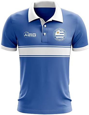 Airosportswear Uruguay Konsept Şerit Polo Futbol Futbol T-Shirt Forması (Mavi)