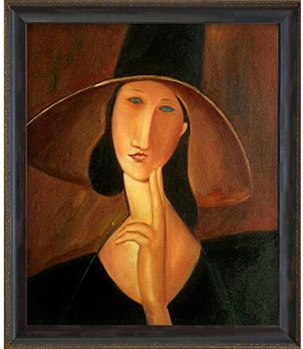 Şapkalı Kadının Abartılı Portresi, Büyük Şapkalı Jeanne Hebuterne Modigliani'nin 1917 Yağlıboya Tablosu