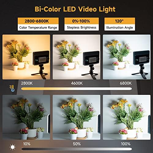 VİLTROX 18 W LED Video ışık paneli, App Kontrolü Bi-renk CRI 95 + LED kamera aydınlatma yumuşak anahtar ışık ile 2800 K~6800 K/NP-F550