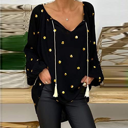 Kravat boya Yaz Kare Boyun Gömlek Vintage Uzun Kollu Tişörtü Kadınlar için Gevşek Fit Moda Rahat Nefes