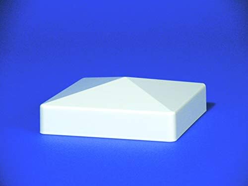 Landmark Ürünleri 2'li Paket Beyaz PVC Vinil 4 inç x 4 inç Dış Piramit Direk Kapağı