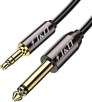 J & D 6,35 mm (1/4 inç) TS ila 3,5 mm (1/8 inç) TRS Kablosu, Altın Kaplama 1/4 inç Erkek ila 3,5 mm (1/8 inç) Erkek Mono Ara Bağlantı