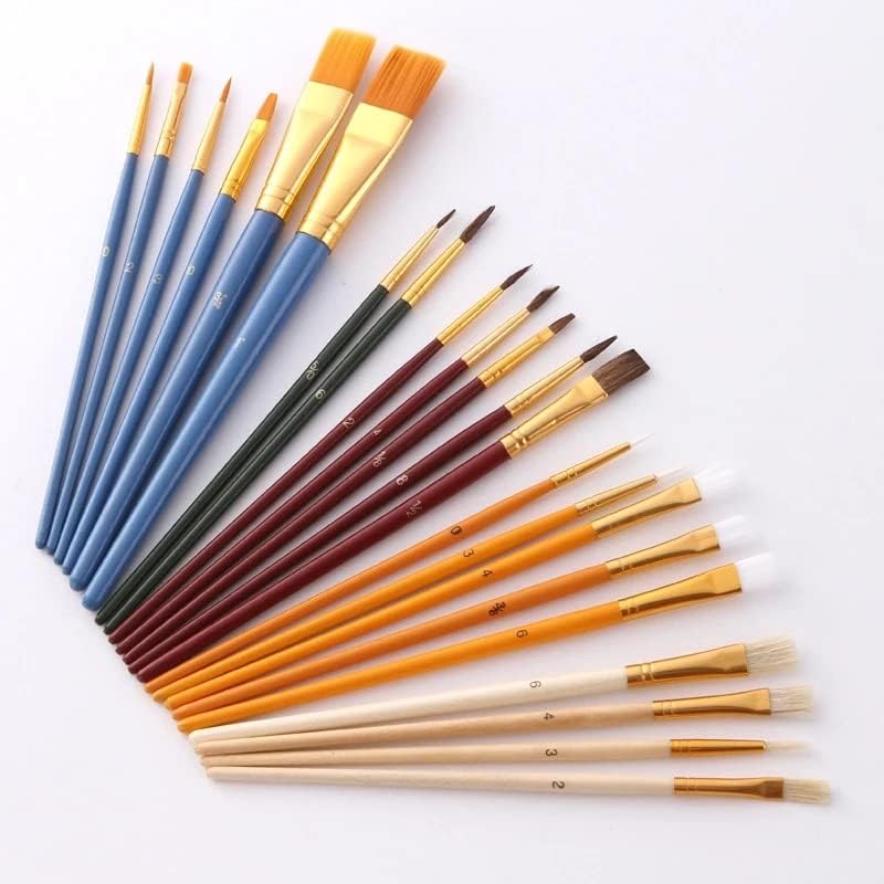 Boyama fırçası Minyatür Fırça Kalem Seti Naylon Saç Fırçası Yağı Profesyonel Suluboya Aracı Sanat boyama kalem (Renk : Siyah, Boyut: