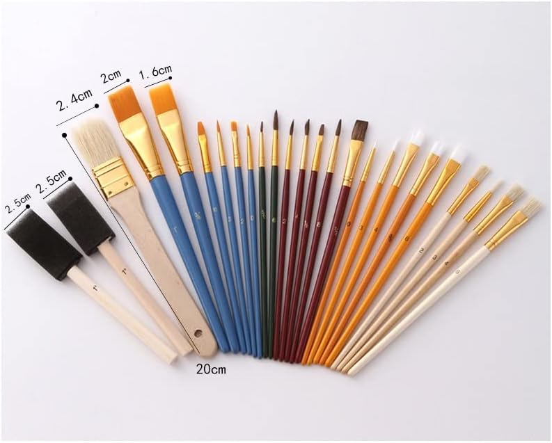 JEONSWOD Minyatür Fırça Kalem Seti Naylon Saç Fırçası Yağı Profesyonel Suluboya Aracı (Renk : Siyah, Boyut: 15 Adet)