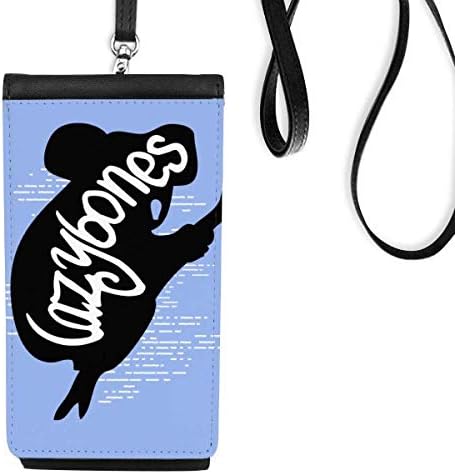 Siyah Tembel Hayvan Anahat Doğal Telefon cüzdan çanta Asılı Cep Kılıfı Siyah cep
