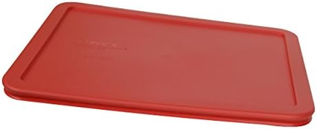 Pyrex 7212-PC Kırmızı Plastik Dikdörtgen Gıda Saklama Yedek Kapak, ABD'de üretilmiştir-3'lü Paket