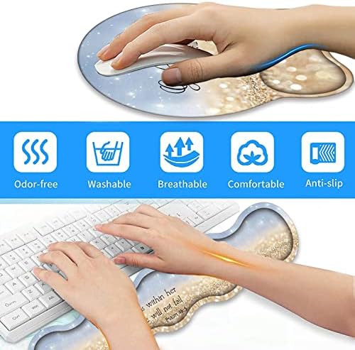 Aierhe Klavye Bilek Dinlenme + Mouse Pad Bilek Dinlenme + Coaster + Görünmez Kanca 4 in 1 Takım, ergonomik Mouse Pad, kolay Yazma ve